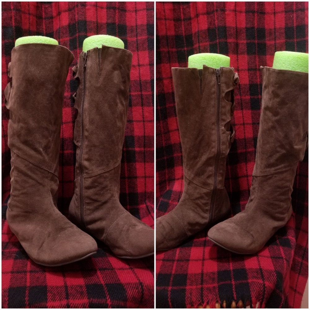 *closet clean out!* Qupid Faux Suade Laced Boots
